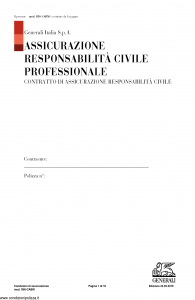 Generali - Responsabilita' Civile Professionale Ragioniere Con Bonus Malus - Modello r50-cabm Edizione 23-02-2019 [16P]