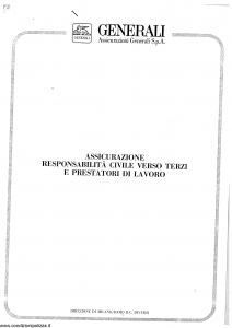 Generali - Responsabilita' Civile Verso Terzi E Prestatori Di Lavoro - Modello r30 Edizione 02-1982 [SCAN] [7P]