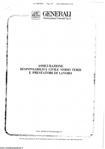 Generali - Responsabilita' Civile Verso Terzi E Prestatori Di Lavoro - Modello r30 Edizione nd [SCAN] [8P]