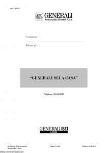 Generali - Sei A Casa - Modello ca99-02 Edizione 04-2001 [80P]