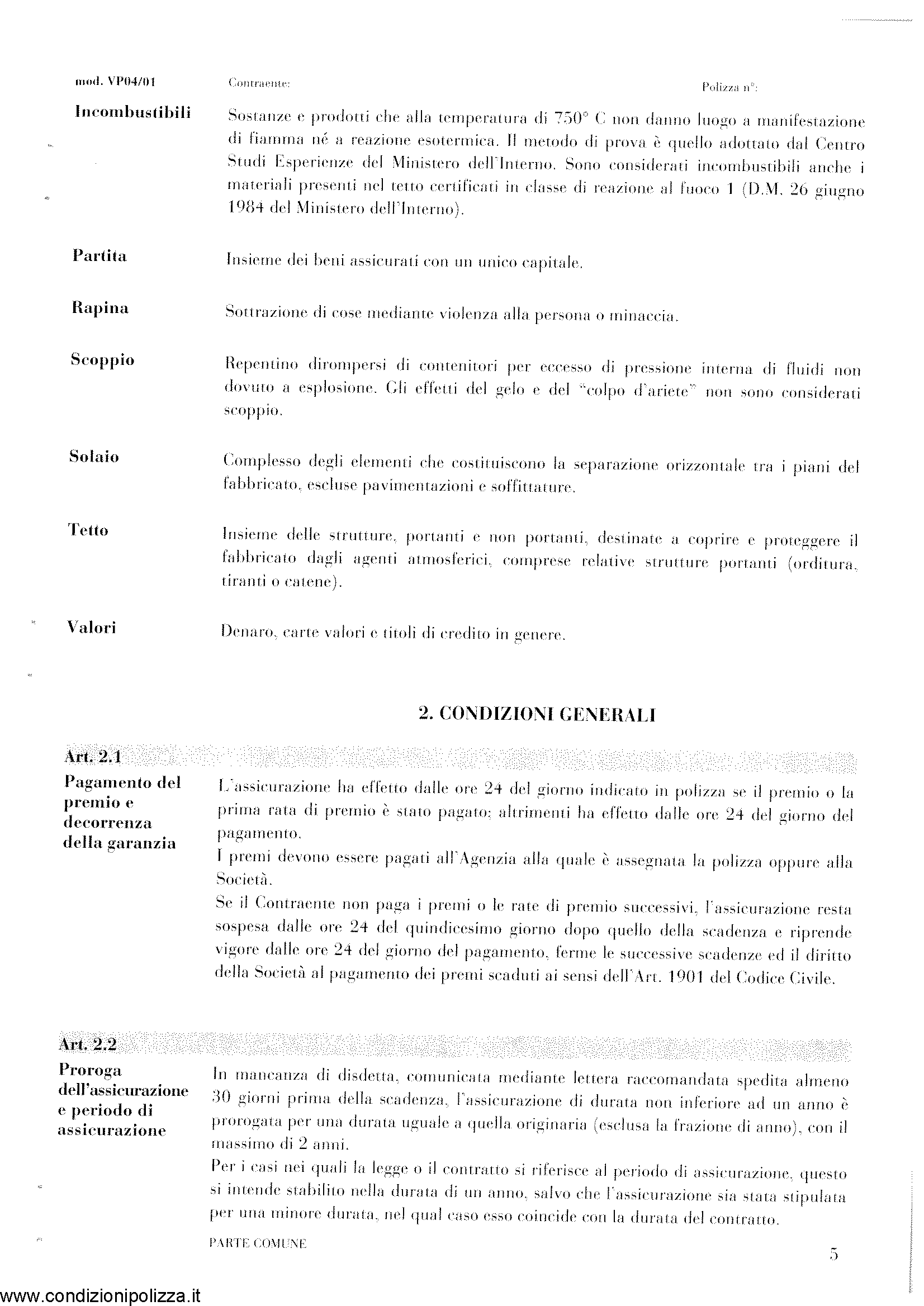 Generali - Valore Casa Plus - Modello vp04-01 Edizione nd ...