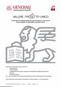 Generali - Valore Protetto Unico - Modello gvpu Edizione 31-05-2011 [32P]