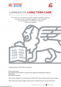 Generali Augusta - Lungavita Long Term Care - Modello gvltc-augusta Edizione 01-2014 [42P]