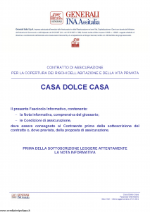 Generali Ina Assitalia - Casa Dolce Casa - Modello 1541 Edizione 27-01-2014 [64P]