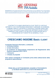 Generali Ina Assitalia - Cresciamo Insieme Basic Client - Modello midv230 Edizione 01-01-2014 [60P]