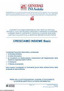 Generali Ina Assitalia - Cresciamo Insieme Basic - Modello midv228 Edizione 01-01-2014 [64P]