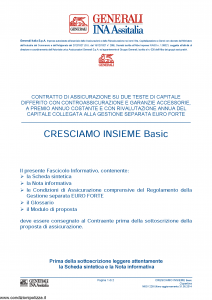 Generali Ina Assitalia - Cresciamo Insieme Basic - Modello midv228 Edizione 31-05-2014 [64P]