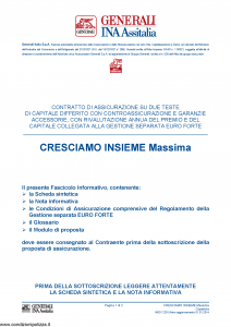 Generali Ina Assitalia - Cresciamo Insieme Massima - Modello midv229 Edizione 01-01-2014 [64P]
