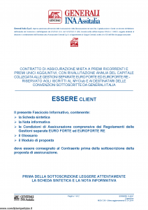 Generali Ina Assitalia - Essere Client - Modello midv216 Edizione 01-01-2014 [62P]