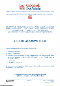 Generali Ina Assitalia - Essere In Azione Client - Modello midv218 Edizione 31-05-2014 [74P]