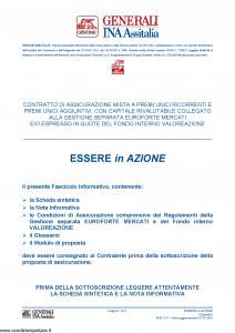 Generali Ina Assitalia - Essere In Azione - Modello midv217 Edizione 01-01-2014 [74P]