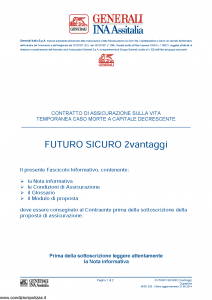 Generali Ina Assitalia - Futuro Sicuro 2 Vantaggi - Modello midv203 Edizione 31-05-2014 [36P]