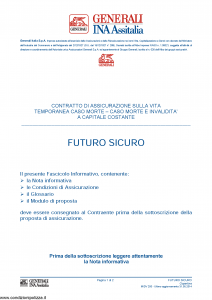 Generali Ina Assitalia - Futuro Sicuro - Modello midv200 Edizione 31-05-2014 [44P]