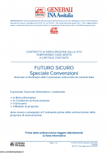 Generali Ina Assitalia - Futuro Sicuro Speciale Convenzioni - Modello midv202 Edizione 31-05-2014 [36P]