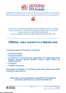 Generali Ina Assitalia - Ottima Linea Garantita E Immobiliare - Modello midv221 Edizione 01-01-2014 [50P]