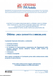 Generali Ina Assitalia - Ottima Linea Garantita E Immobiliare - Modello midv221 Edizione 31-05-2014 [50P]