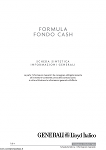 Generali Lloyd Italico - Formula Fondo Cash - Modello nd Edizione 02-01-2014 [14P]