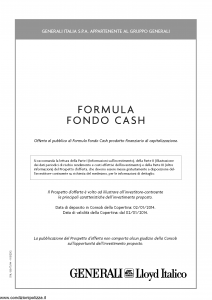 Generali Lloyd Italico - Formula Fondo Cash - Modello s11l-133 Edizione 02-01-2014 [32P]