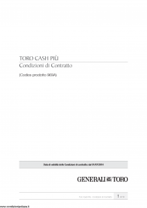 Generali Toro - Toro Cash Piu' - Modello 969a Edizione 01-07-2014 [10P]