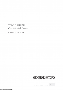 Generali Toro - Toro Cash Piu' - Modello 969a Edizione nd [10P]