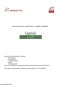 Generali Vita - Capital Club - Modello gvcb Edizione 01-12-2005 [42P]
