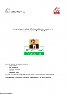 Generali Vita - Obiettivo Valore - Modello gvobv Edizione 01-12-2005 [42P]