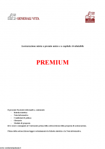 Generali Vita - Premium - Modello gvprem Edizione 01-12-2005 [42P]