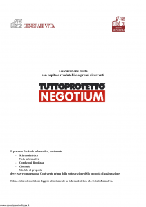 Generali Vita - Tutto Protetto Negotium - Modello gvtpn Edizione 31-03-2006 [54P]