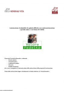 Generali Vita - Valore Fedelta' - Modello gvfe Edizione 01-12-2005 [42P]
