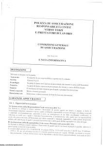 Genertel - Polizza Responsabilita' Civile Verso Terzi E Prestatori Di Lavoro - Modello 10 Edizione 01-2001 [SCAN] [6P]