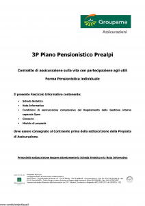 Groupama - 3P Piano Pensionistico Prealpi - Modello 150298 Edizione 09-2006 [49P]