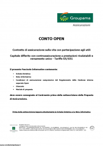 Groupama - Conto Open - Modello 160293-1 Edizione 03-2007 [24P]