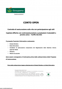 Groupama - Conto Open - Modello 160293-1 Edizione 11-2009 [24P]
