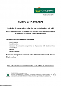 Groupama - Conto Vita Prealpi - Modello 150313-1 Edizione 03-2007 [23P]