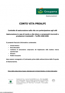 Groupama - Conto Vita Prealpi - Modello 150313-1 Edizione 03-2008 [23P]