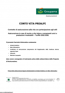 Groupama - Conto Vita Prealpi - Modello 150313 Edizione 03-2007 [23P]