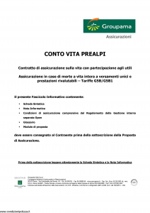 Groupama - Conto Vita Prealpi - Modello 150313 Edizione 05-2006 [23P]