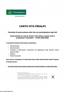 Groupama - Conto Vita Prealpi - Modello 150313 Edizione 11-2009 [23P]