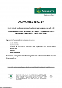 Groupama - Conto Vita Prealpi - Modello 150313 Edizione 12-2007 [23P]