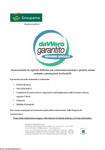 Groupama - Davvero Garantito Risparmio Graduale - Modello 150524 Edizione 03-2010 [32P]