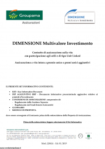 Groupama - Dimensione Multivalore Investimento - Modello 220414 Edizione 01-2019 [101P]