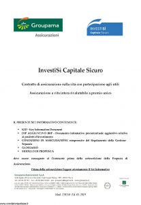 Groupama - Investisi Capitale Sicuro - Modello 220258 Edizione 01-2013 [35P]
