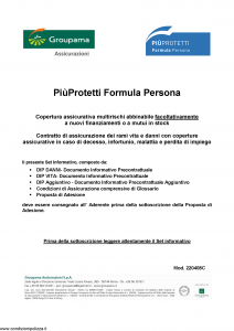 Groupama - Piu' Protetti Formula Persona - Modello 220408c Edizione 01-2019 [45P]