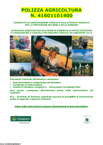 Groupama - Polizza Agricoltura 41601101400 Attrezzature E Impianti Fissi - Modello 1501481 Edizione 05-2014 [40P]