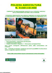 Groupama - Polizza Agricoltura 41601101400 Attrezzature E Impianti Fissi - Modello 150148I Edizione 04-2012 [40P]