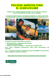 Groupama - Polizza Agricoltura 41601101400 Attrezzature E Impianti Fissi - Modello 150148I Edizione 05-2015 [40P]