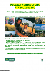 Groupama - Polizza Agricoltura 41601101400 Danni A Coltivazioni Arboree - Modello 150148I Edizione 04-2012 [35P]