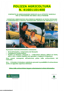 Groupama - Polizza Agricoltura 41601101400 Danni A Coltivazioni Arboree - Modello 150148I Edizione 10-2011 [35P]