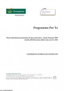 Groupama - Programma Per Te - Modello 220267-b Edizione 06-2016 [25P]