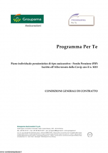 Groupama - Programma Per Te - Modello 220267-b Edizione 10-2018 [26P]